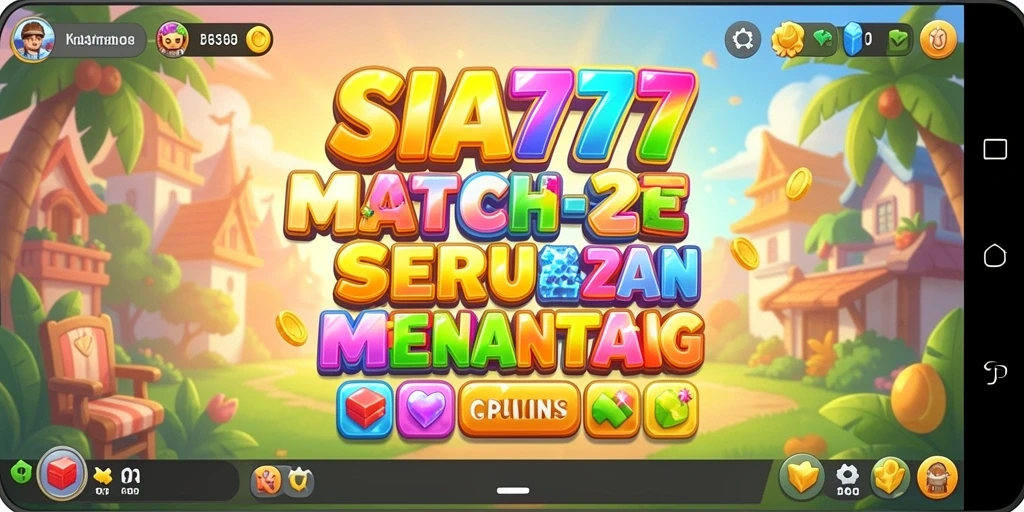 Screenshot gameplay SIA777 dengan aksi mencocokkan potongan warna-warni.